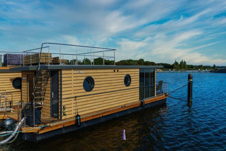 Hausboot Fjord Polaris Mit Biosauna In Barth Esterno foto